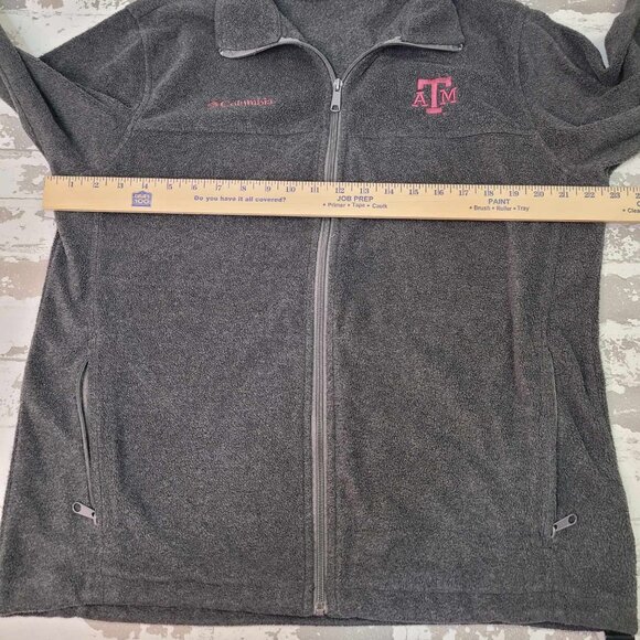 2495 Columbia Texas A&M Full Zip Fleece Jacket Gray Men's Large - Picture 2 of 6